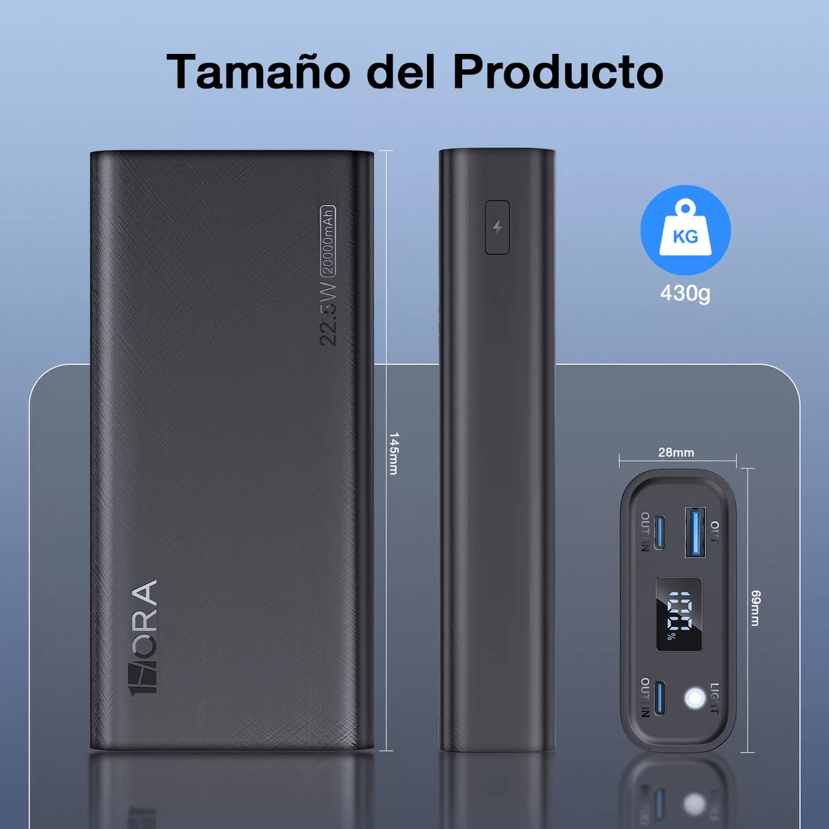 Bateria Power Bank 22.5w 20000mA