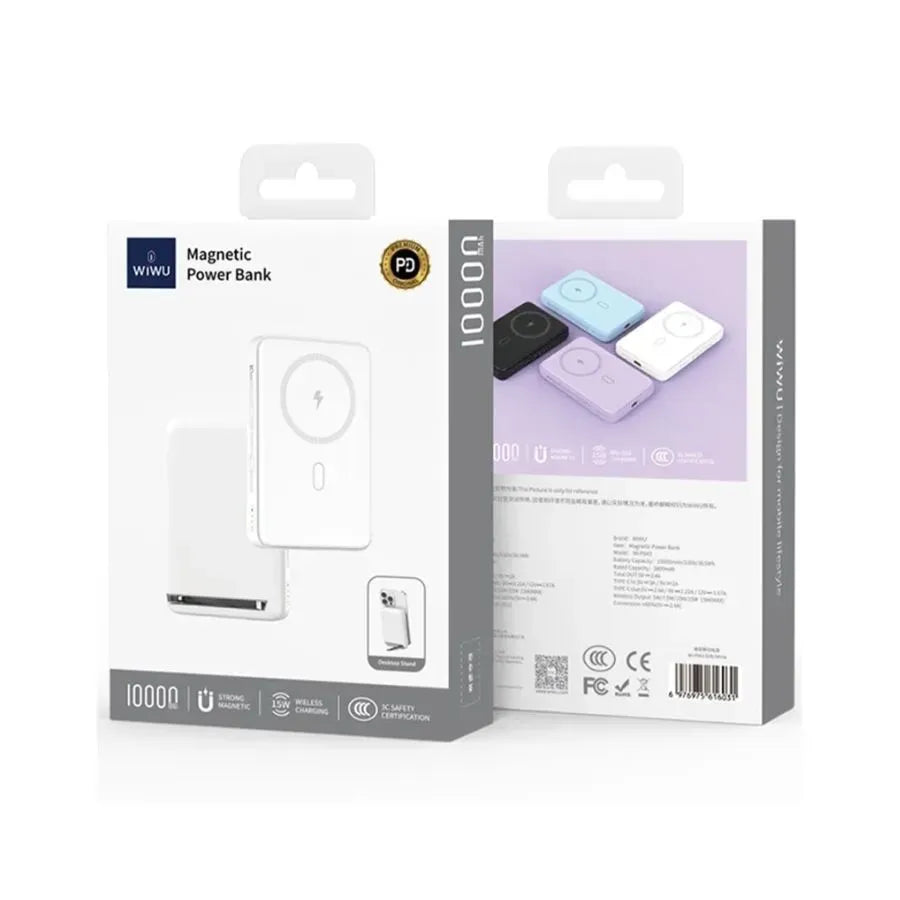 Power Bank WiWU Magnético – 10.000 mAh con Carga Inalámbrica 15W